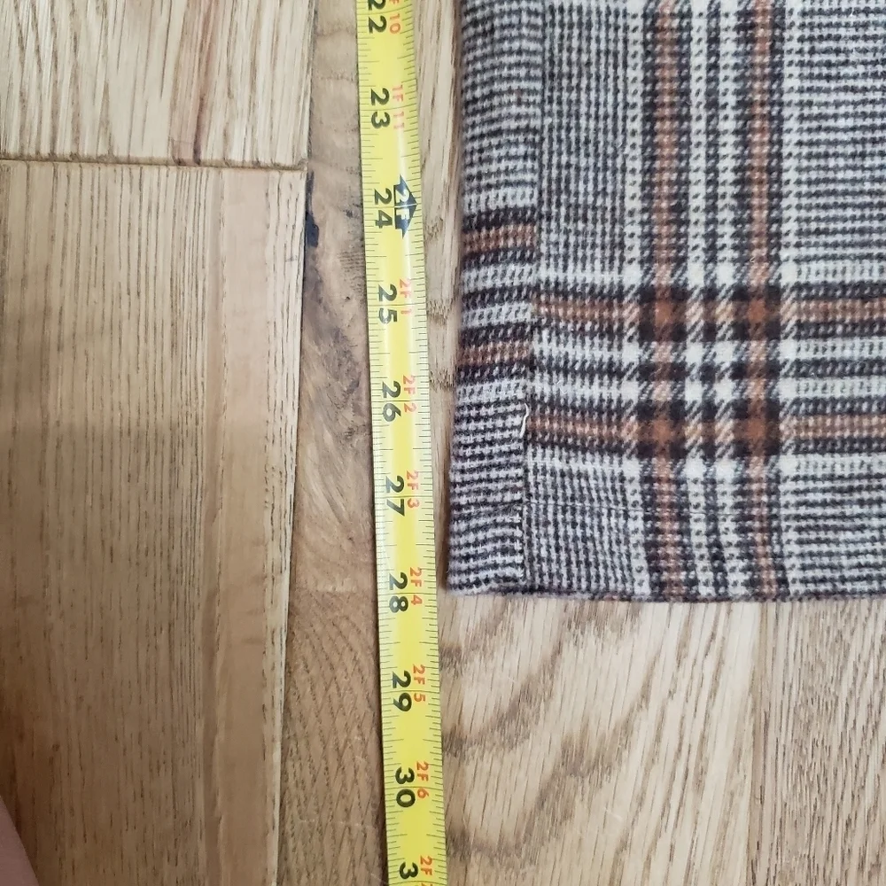 Plaid Wide-Leg Trousers in Brown and Cream - Picture 2 of 10